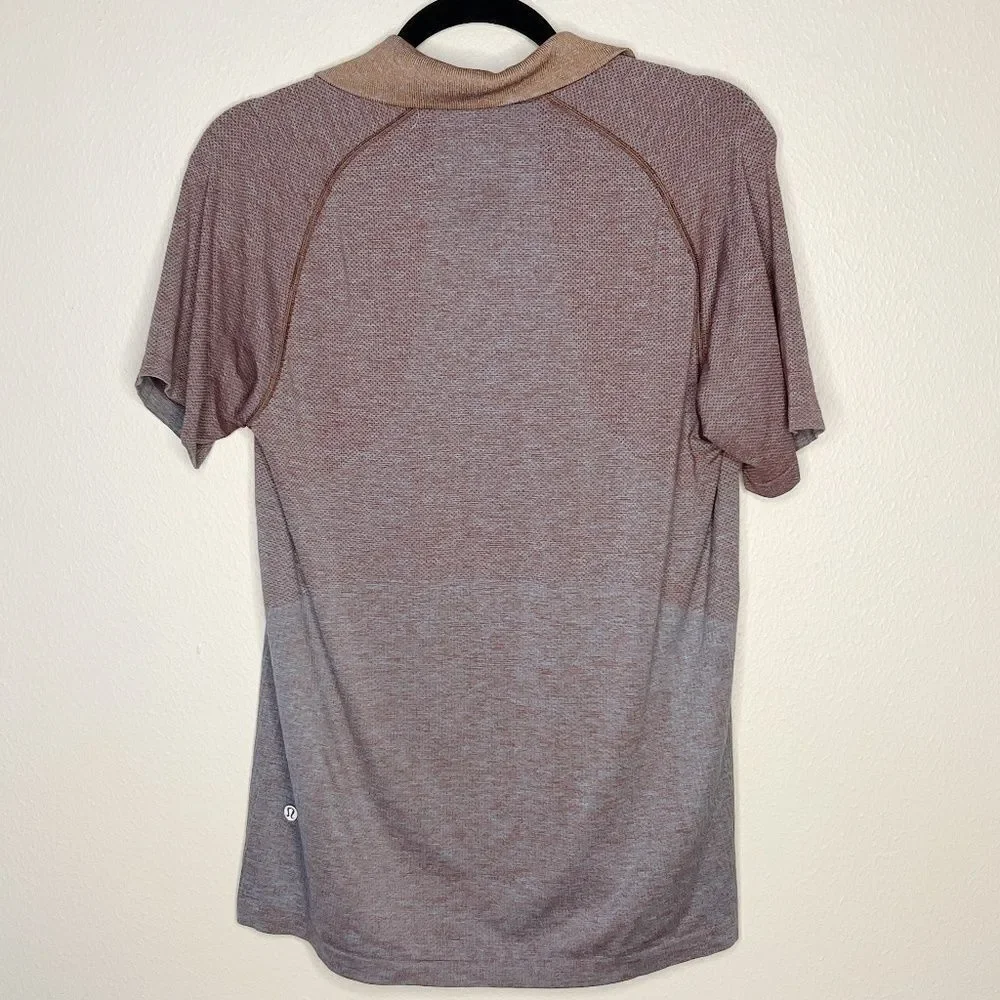 Lululemon Metal Vent Tech Polo Shirt 2.0 Size M Date Brown / Blue Nile
